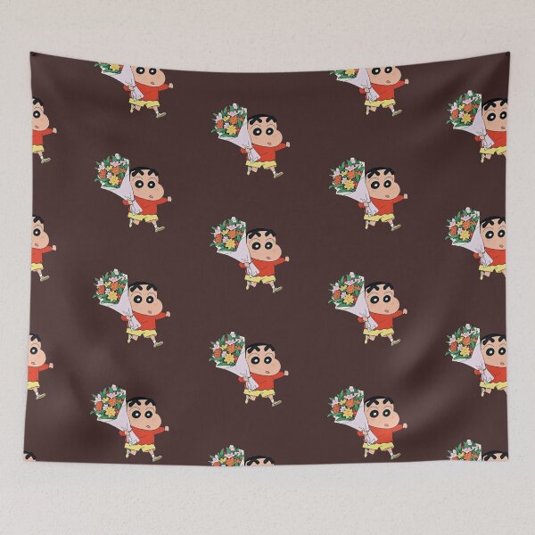Item preview, Shinchan Running with Flowers | Cute Anime Cartoon Sticker designed and sold by lilacWhim.