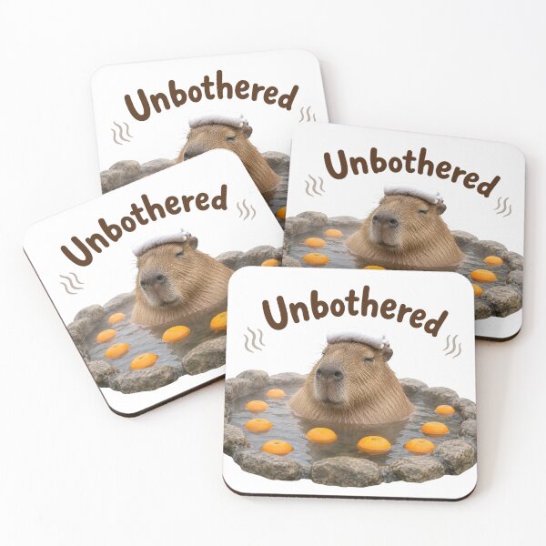 Item preview, Unbothered Capybara Hot Spring Chill Art designed and sold by InkNovaLab.
