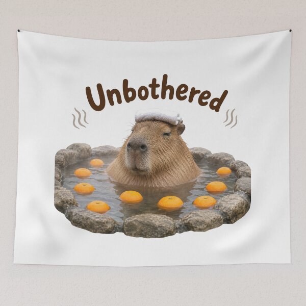 Item preview, Unbothered Capybara Hot Spring Chill Art designed and sold by InkNovaLab.