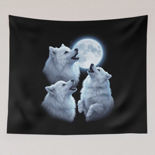 Item preview, Japanese Spitz Howling Moon Art Dog Owner designed and sold by TerryConnells.