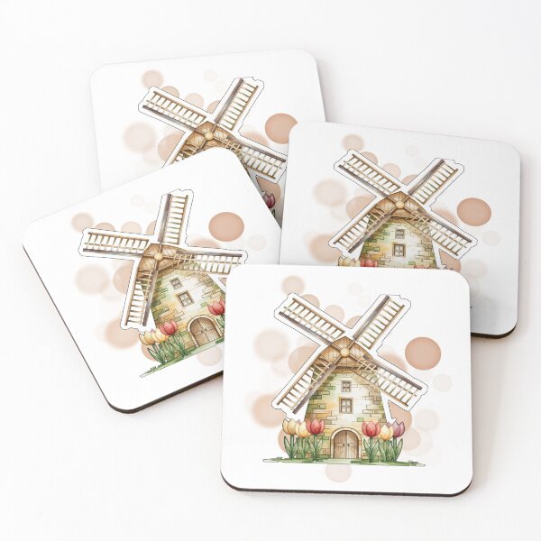 Item preview, Dutch Windmill House with Tulips Netherlands Landscape Design designed and sold by iamKRUK.