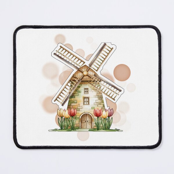 Item preview, Dutch Windmill House with Tulips Netherlands Landscape Design designed and sold by iamKRUK.
