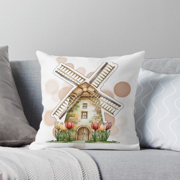 Item preview, Dutch Windmill House with Tulips Netherlands Landscape Design designed and sold by iamKRUK.