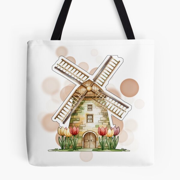 Item preview, Dutch Windmill House with Tulips Netherlands Landscape Design designed and sold by iamKRUK.