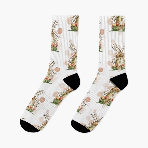 Item preview, Dutch Windmill House with Tulips Netherlands Landscape Design designed and sold by iamKRUK.