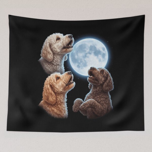 Item preview, Labradoodle Howling Moon Art Dog Owner designed and sold by TerryConnells.
