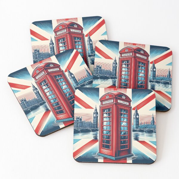 Item preview, London Red Phone Booth and Big Ben Union Jack Skyline Art designed and sold by Sybille-Yates.