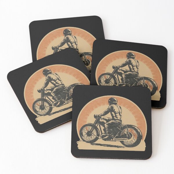 Item preview, A motorcycle silhouette against a glowing sunset designed and sold by Jandedan.