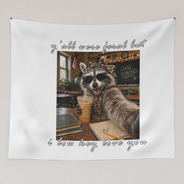 Item preview, Racoon Y_all were Feral But I Low Key Love You Iced Coffee designed and sold by CriseldaBruning.