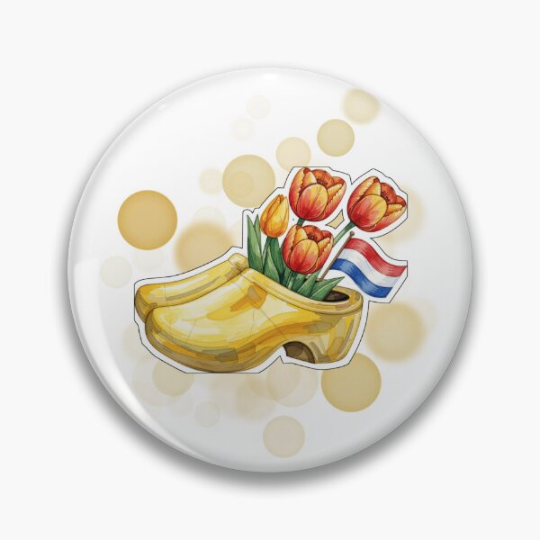 Item preview, Dutch Yellow Wooden Shoes with Tulips Netherlands Cute Design designed and sold by iamKRUK.