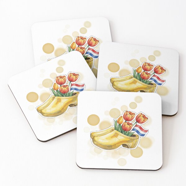 Item preview, Dutch Yellow Wooden Shoes with Tulips Netherlands Cute Design designed and sold by iamKRUK.