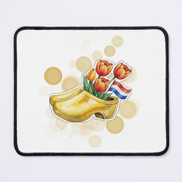 Item preview, Dutch Yellow Wooden Shoes with Tulips Netherlands Cute Design designed and sold by iamKRUK.