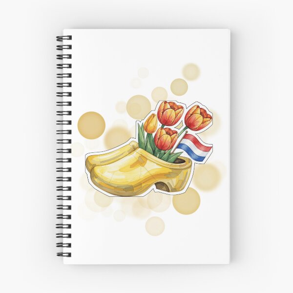 Item preview, Dutch Yellow Wooden Shoes with Tulips Netherlands Cute Design designed and sold by iamKRUK.