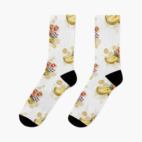 Item preview, Dutch Yellow Wooden Shoes with Tulips Netherlands Cute Design designed and sold by iamKRUK.