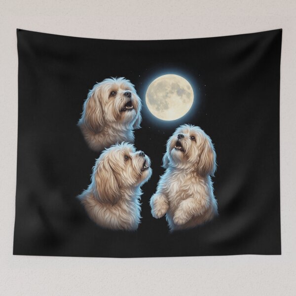 Item preview, Lhasa Apso Howling Moon Art Dog Owner designed and sold by TerryConnells.