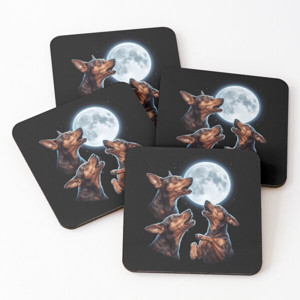 Item preview, Miniature Pinscher Howling Moon Art Dog Owner designed and sold by TerryConnells.