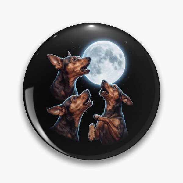 Item preview, Miniature Pinscher Howling Moon Art Dog Owner designed and sold by TerryConnells.
