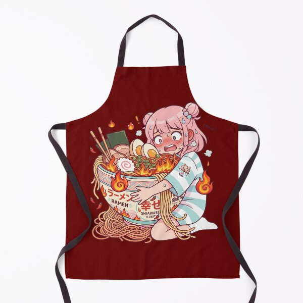 Item preview, Cute Girl Eating Spicy Ramen Fire Challenge Funny Food Humor Kawaii Reaction Design designed and sold by Im-Ara.
