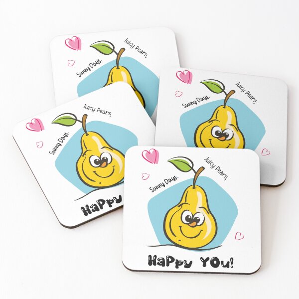 Item preview, Cute Happy Pear Cartoon – Kawaii Fruit Character Illustration designed and sold by mcraft studio.