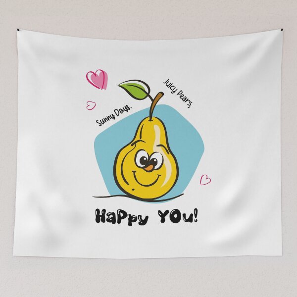 Item preview, Cute Happy Pear Cartoon – Kawaii Fruit Character Illustration designed and sold by mcraft studio.