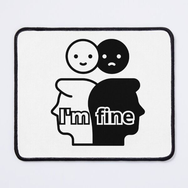 Item preview, I'm Fine - Mental Health Dualism Illustration designed and sold by ANoelleART.