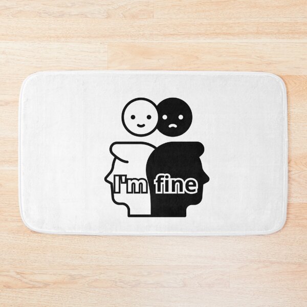 Item preview, I'm Fine - Mental Health Dualism Illustration designed and sold by ANoelleART.
