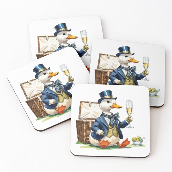 Item preview, Dapper Duck in Suit Drinking Champagne Celebration Art designed and sold by AQUILAKREO.