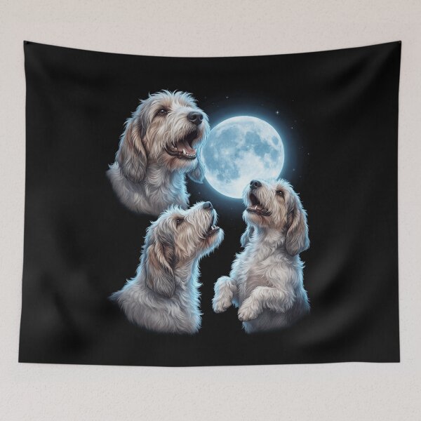 Item preview, Petit Basset Griffon Vendeen Howling Moon Art Dog Owner designed and sold by TerryConnells.