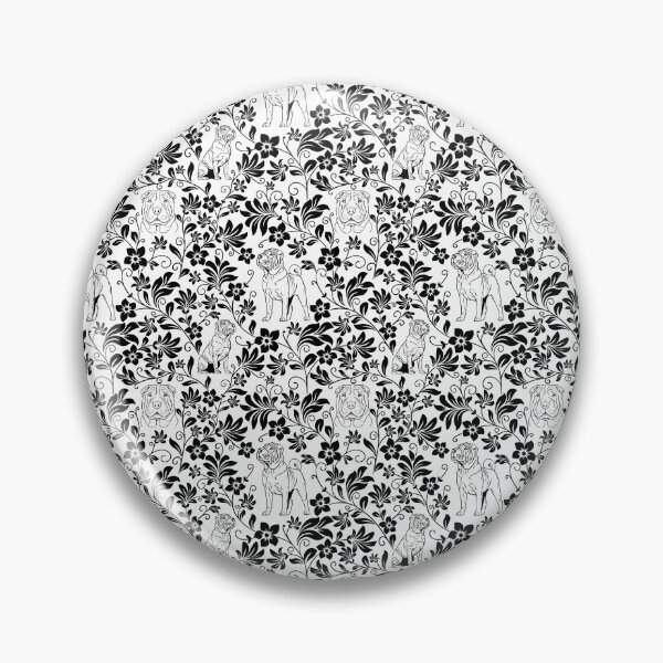Item preview, Shar Pei Floral Silhouette Pattern | Wrinkly Dog Botanical Design designed and sold by WildLakePatterns.