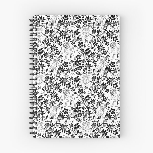 Item preview, Shar Pei Floral Silhouette Pattern | Wrinkly Dog Botanical Design designed and sold by WildLakePatterns.