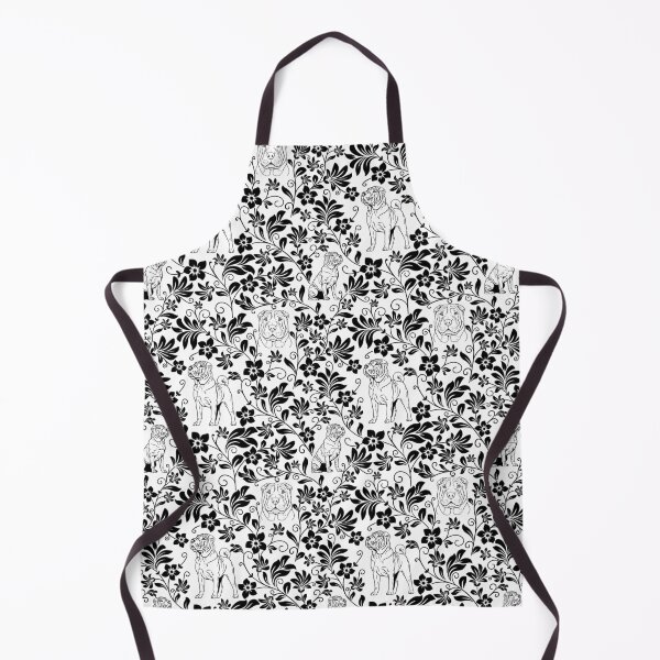 Item preview, Shar Pei Floral Silhouette Pattern | Wrinkly Dog Botanical Design designed and sold by WildLakePatterns.