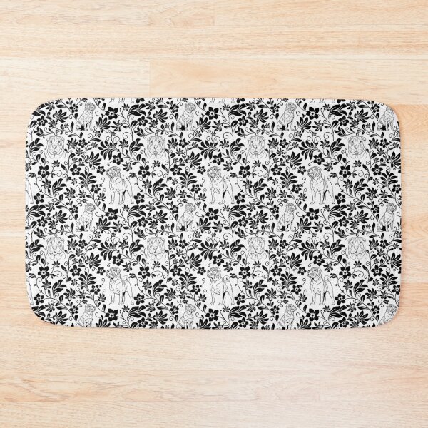 Item preview, Shar Pei Floral Silhouette Pattern | Wrinkly Dog Botanical Design designed and sold by WildLakePatterns.