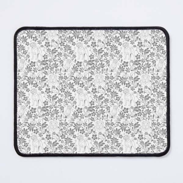 Item preview, Shar Pei Floral Silhouette Pattern | Wrinkly Dog Botanical Design in Grey designed and sold by WildLakePatterns.
