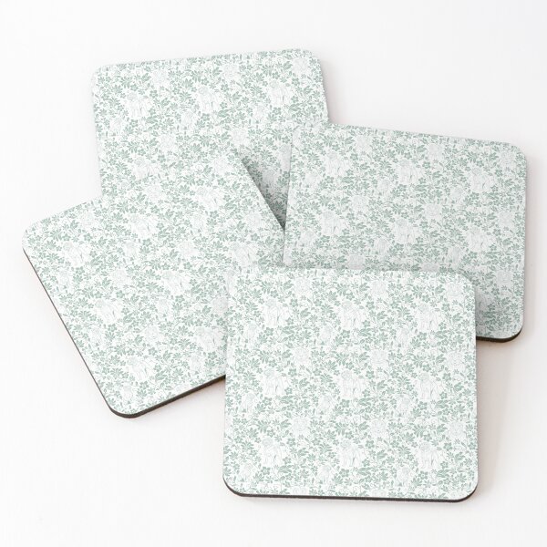 Item preview, Shar Pei Floral Silhouette Pattern | Wrinkly Dog Botanical Design in Green designed and sold by WildLakePatterns.