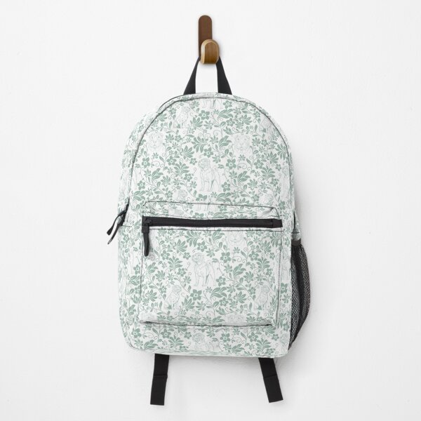 Item preview, Shar Pei Floral Silhouette Pattern | Wrinkly Dog Botanical Design in Green designed and sold by WildLakePatterns.