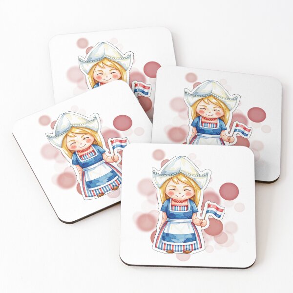 Item preview, Dutch Girl Holding Netherlands Flag Traditional Holland Design designed and sold by iamKRUK.