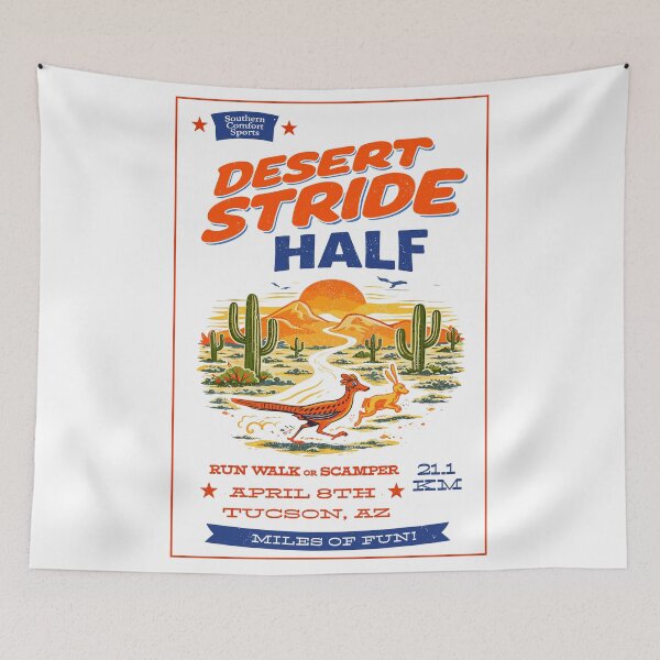 Item preview, Desert Stride Half Marathon Poster designed and sold by Matinez Pink.