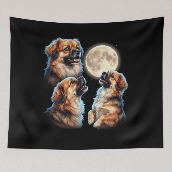 Item preview, Tibetan Spaniel Howling Moon Art Dog Owner designed and sold by TerryConnells.