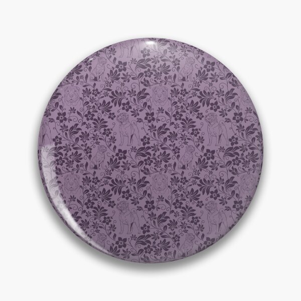 Item preview, Shar Pei Floral Silhouette Pattern | Wrinkly Dog Botanical Design in Purple designed and sold by WildLakePatterns.