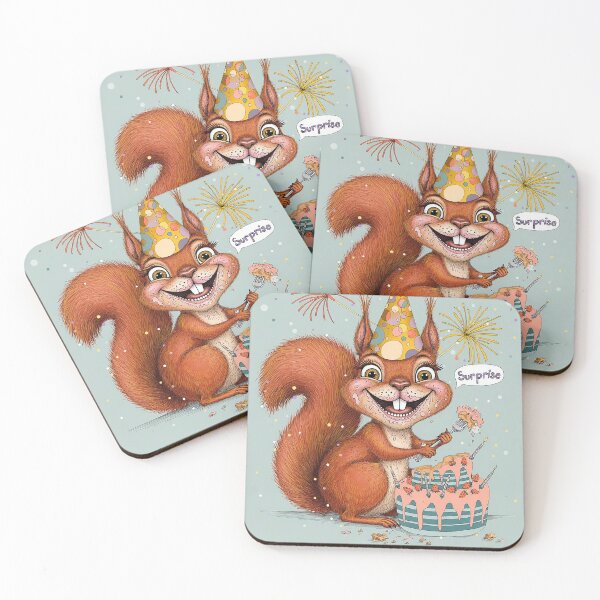 Item preview, Happy Birthday Squirrel | Cute Squirrel Birthday Card Greeting Art designed and sold by Ruta.