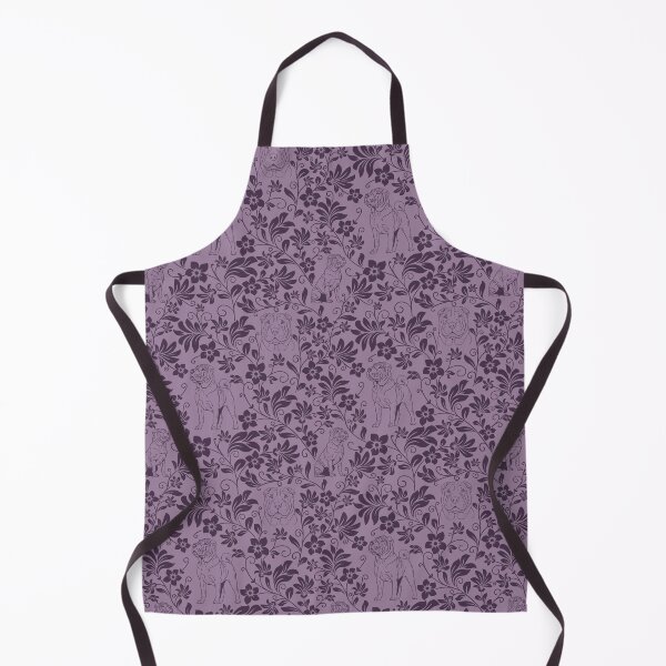 Item preview, Shar Pei Floral Silhouette Pattern | Wrinkly Dog Botanical Design in Purple designed and sold by WildLakePatterns.