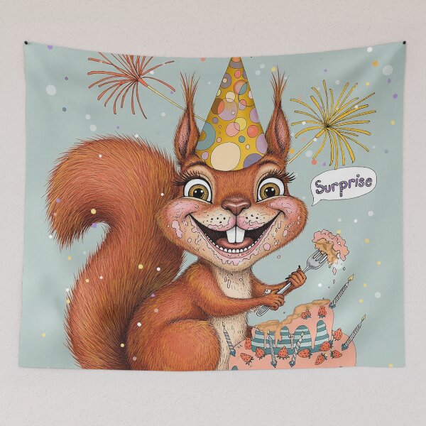 Item preview, Happy Birthday Squirrel | Cute Squirrel Birthday Card Greeting Art designed and sold by Ruta.