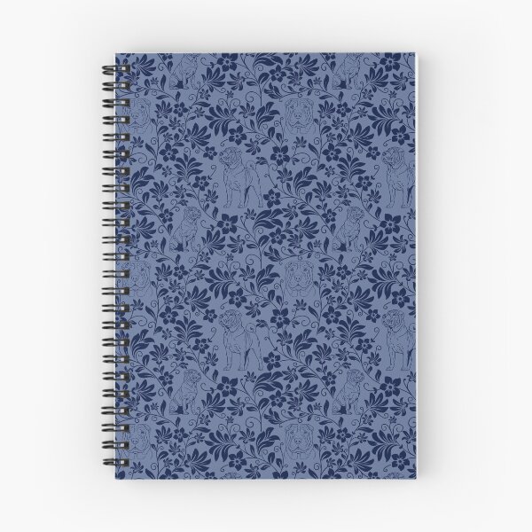 Item preview, Shar Pei Floral Silhouette Pattern | Wrinkly Dog Botanical Design in Blue designed and sold by WildLakePatterns.