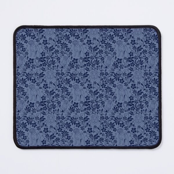 Item preview, Shar Pei Floral Silhouette Pattern | Wrinkly Dog Botanical Design in Blue designed and sold by WildLakePatterns.