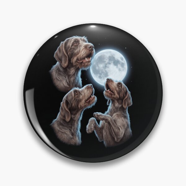 Item preview, Wirehaired Pointing Griffon Howling Moon Art Dog Owner designed and sold by TerryConnells.