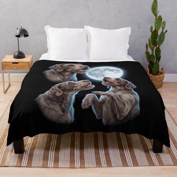 Item preview, Wirehaired Pointing Griffon Howling Moon Art Dog Owner designed and sold by TerryConnells.