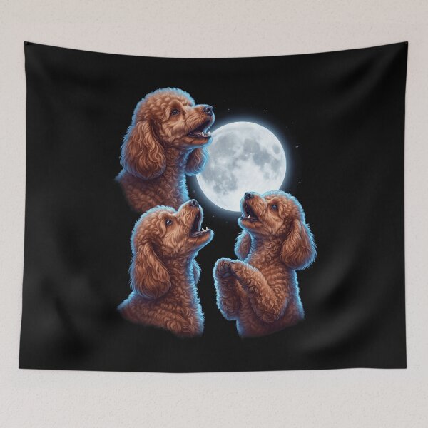 Item preview, Toy Poodle Howling Moon Art Dog Owner designed and sold by TerryConnells.