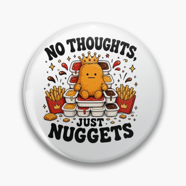 Item preview, Funny Chicken Nugget No Thoughts Food Art designed and sold by InkNovaLab.