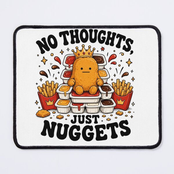 Item preview, Funny Chicken Nugget No Thoughts Food Art designed and sold by InkNovaLab.