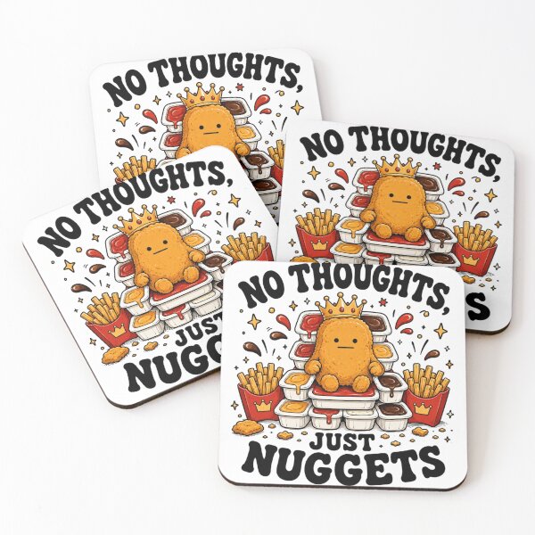 Item preview, Funny Chicken Nugget No Thoughts Food Art designed and sold by InkNovaLab.